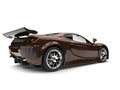 Metallic brown modern fast super car - rear view Royalty Free Stock Photo