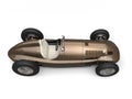 Metallic brown vintage race sports car - top down view