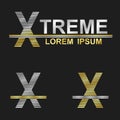 Metallic business font design - letter X