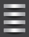 Metallic button set on dark background