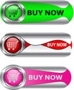 Metallic Buy Now button set Royalty Free Stock Photo