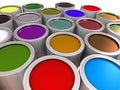 Metallic capacities with paint