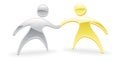 Metallic character handshake concept Royalty Free Stock Photo