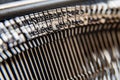 Metallic characters of a typewriter Royalty Free Stock Photo