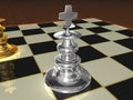Metallic chess pieces Royalty Free Stock Photo