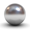 Metallic chrome sphere over white Royalty Free Stock Photo