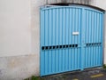 Metallic classic blue steel vintage metal steel house retro gate access property