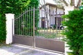 Metallic classic portal home grey iron classical gray steel vintage metal silver house gate