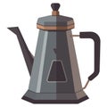 Metallic coffee pot with handle design