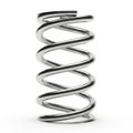 Metallic coil spring with a reflective surface on a white background steel chrome Royalty Free Stock Photo