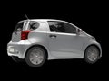 Metallic compact urban car on black background - side view Royalty Free Stock Photo