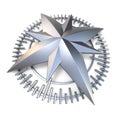 Metallic compass rose 3D Royalty Free Stock Photo