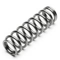 Metallic compression spring coiled in a linear arrangement on a white background steel Royalty Free Stock Photo