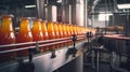 metallic Conveyor in the production of juice, sweet water, orange