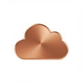 A metallic, copper-colored cloud icon with a shiny, reflective surface and smooth Royalty Free Stock Photo