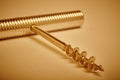Metallic corkscrew detail in warm tone. Vignetting Royalty Free Stock Photo