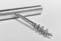 Metallic corkscrew detail with white background Royalty Free Stock Photo