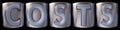 Metallic costs word Royalty Free Stock Photo