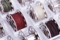 Metallic cotton spools for fashion and dressmaking