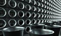 Seamless Array of Circular Speaker Grilles and Subwoofers Royalty Free Stock Photo