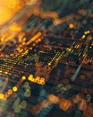Metallic currency with rising and falling data points the dynamic world of fiscal forecasting