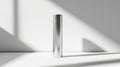 Metallic cylinder container on a white surface Royalty Free Stock Photo