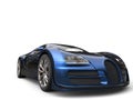 Metallic dark blue modern super sports car - closeup shot Royalty Free Stock Photo