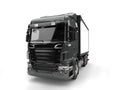 Metallic dark gray modern heavy transport truck Royalty Free Stock Photo