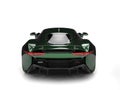 Metallic dark green elegant sports car - back view Royalty Free Stock Photo