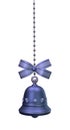 Small Light Blue Festive Metal Bell with the Textile Bow Royalty Free Stock Photo