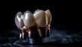 Metallic dental equipment creates artificial teeth for dental health care generated by AI