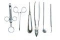 Metallic dentist tools close up Royalty Free Stock Photo