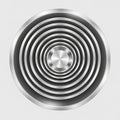 Metallic design featuring concentric rings aligned symmetricall Royalty Free Stock Photo