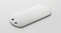 Metallic dog tag featuring a simple, rectangular design with rounded edges. Made of brushed metal, Royalty Free Stock Photo