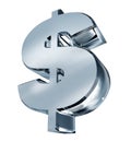 Metallic Dollar sign emblem icon statue