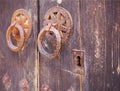 Metallic doorhandle at an old door, Valencia Royalty Free Stock Photo