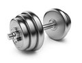Metallic dumbbell. 3D Icon Royalty Free Stock Photo