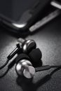 Metallic ear buds Royalty Free Stock Photo