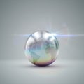 Metallic Earth globe. Royalty Free Stock Photo