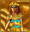 Metallic egyptian queen on abstract background