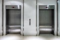 Metallic elevator two gate closed of passenger lift