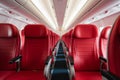 Metallic Empty aircraft red interior. Generate Ai