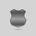 Metallic empty shield symbol or badge design or Security emblem logo icon Royalty Free Stock Photo