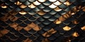 Metallic Fish Scale Creative Abstract Geometric Wallpaper.