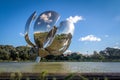 Metallic flower sculpture Floralis Generica at Plaza de las Naciones Unidas in Recoleta neighborhood - Buenos Aires, Argentina