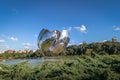 Metallic flower sculpture Floralis Generica at Plaza de las Naciones Unidas in Recoleta neighborhood - Buenos Aires, Argentina