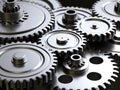 Metallic gears and cogs Royalty Free Stock Photo