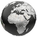 Metallic Globe of Earth Featuring Continents and Borders on a Dark Gradient Background world Royalty Free Stock Photo