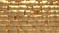 Metallic gold cubic random size-position 3d render abstract background