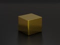 Metallic gold ingots stack on grey background illustration